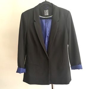 Atmosphere Black Women’s Single Button Blazer Royal Blue Lining Size UK 16